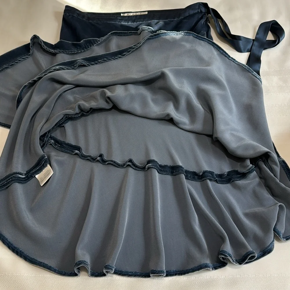 Vintage Nougat London Silk Blend Velvet Asym Ruffle Skirt Whimsigoth S - Picture 14 of 17